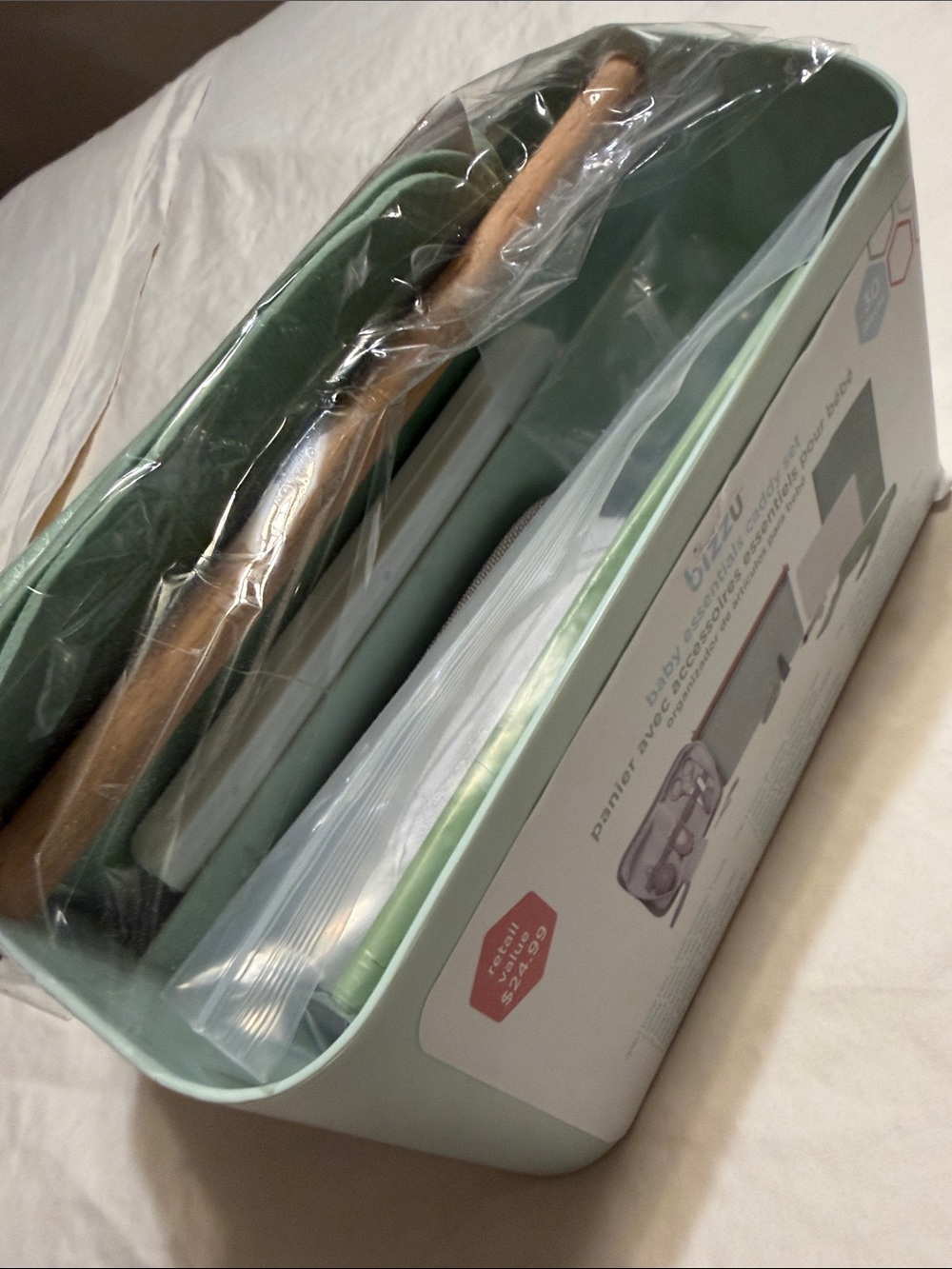 Mint Green Bath Organizer Caddy - Compact Toiletry Storage